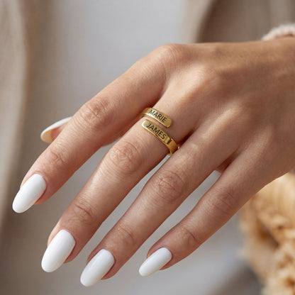 Anello regolabile con iniziali "Anima Doppia"