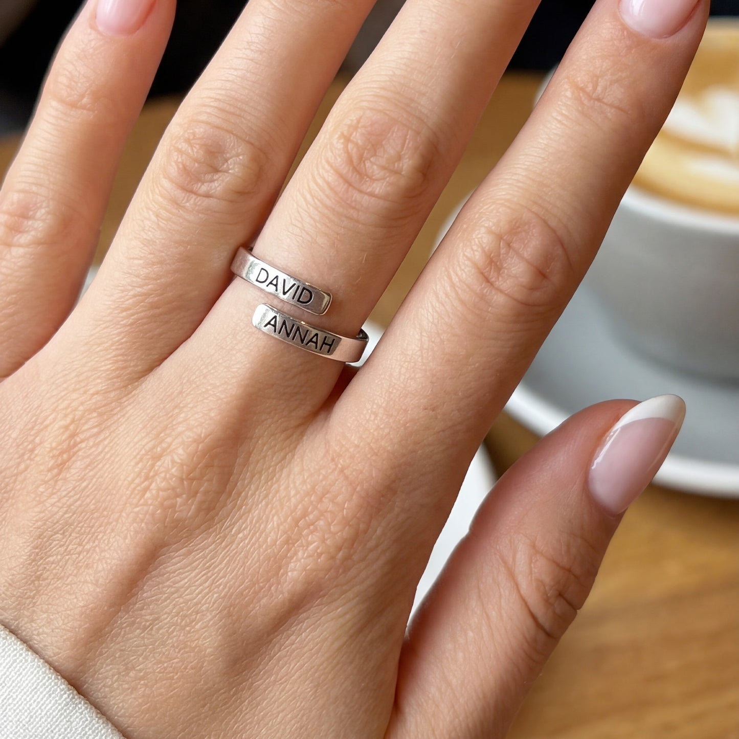 Anello regolabile con iniziali "Anima Doppia"