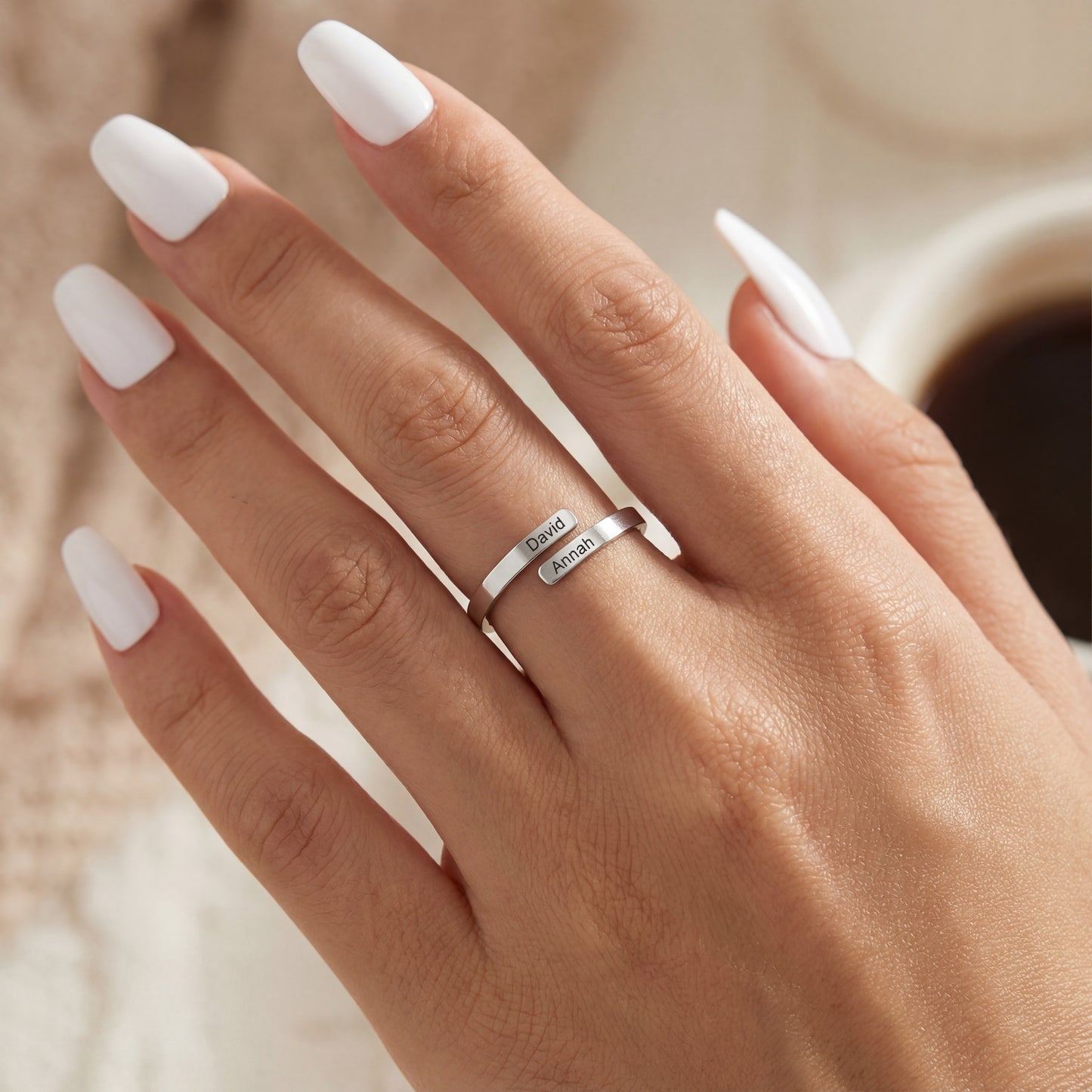 Anello Regolabile con Doppio Nome "Dual Soul"