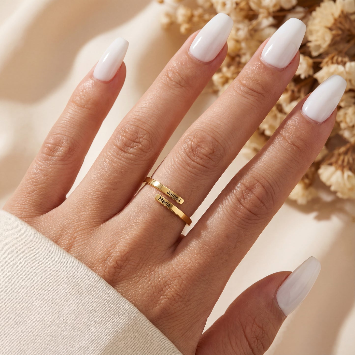 Anello Regolabile con Doppio Nome "Dual Soul"