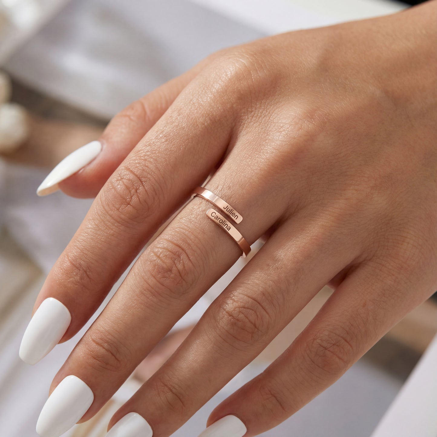 Anello Regolabile con Doppio Nome "Dual Soul"