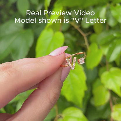 Anello regolabile con iniziale "Classico"