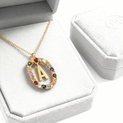 Collana con iniziale "Arcobaleno"