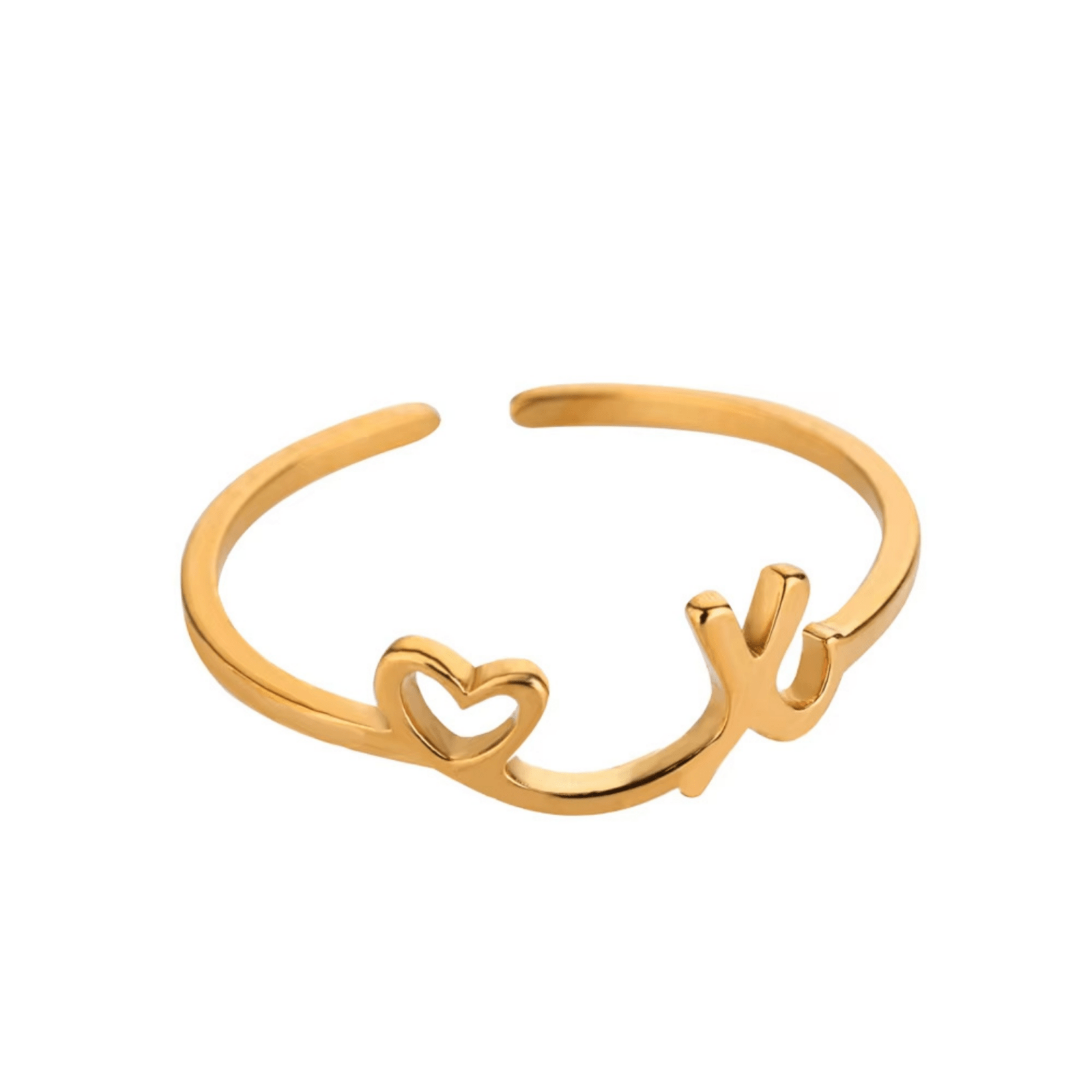 RICCARDI - BAGUE AJUSTABLE "Initial Heart Ring" - Riccardi