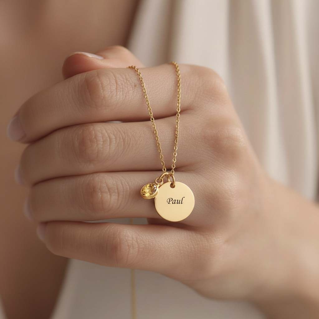 Collana Incisa "Disco Pietra di Nascita"