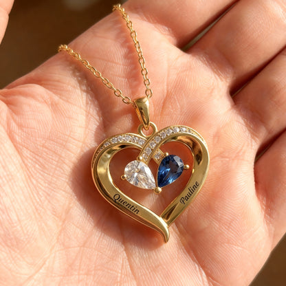 Collana con nome "Cuori Intrecciati"