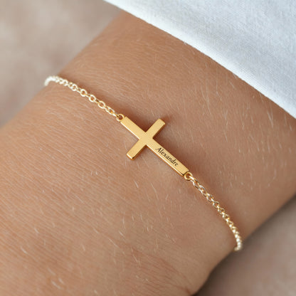 Bracciale con nome "Croce Laterale"